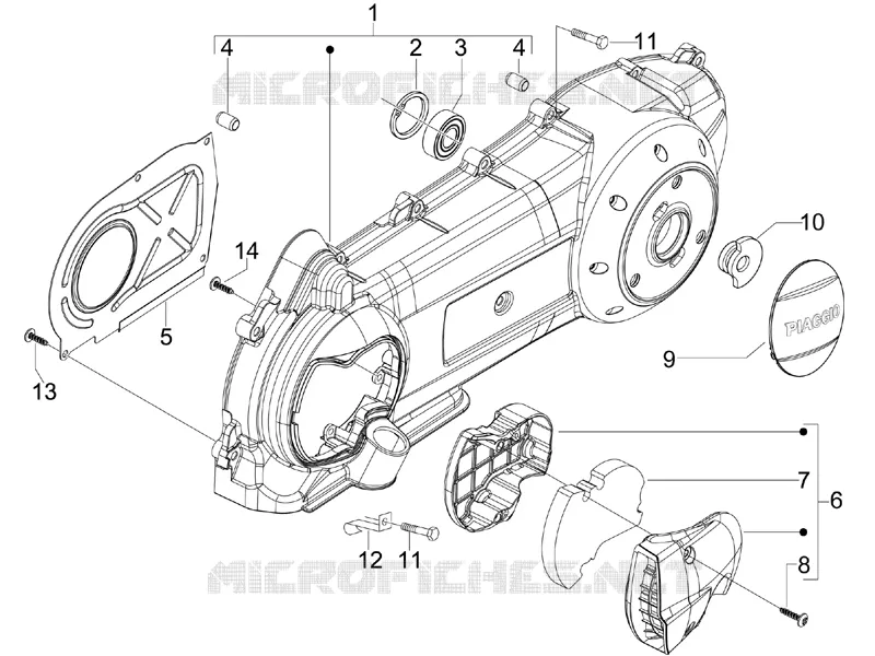 Couvercle carter - Refoidissement carter PIAGGIO PIAGGIO-SCOOTER 300 X7 2009  X7 ie Euro 3