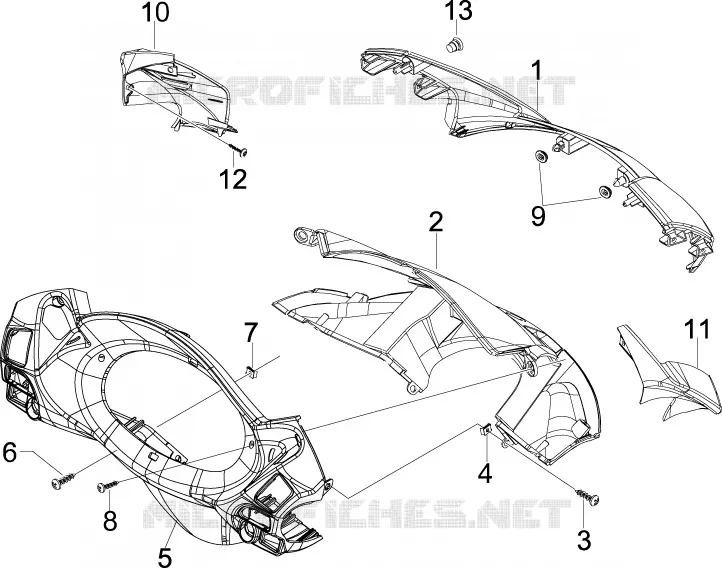 Couvertures guidon PIAGGIO PIAGGIO-SCOOTER 300 X7 2009  X7 ie Euro 3