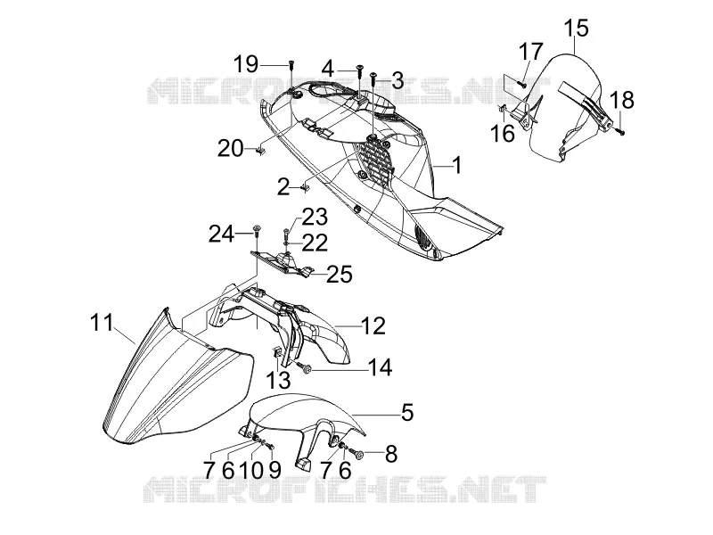 Logement roue - Garde boue PIAGGIO PIAGGIO-SCOOTER 300 X7 2009  X7 ie Euro 3