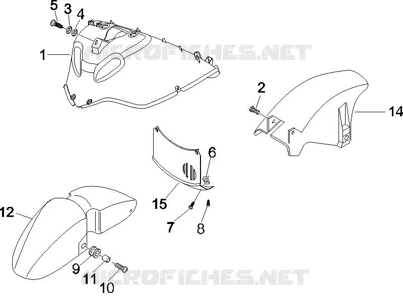 Logement roue - Garde boue PIAGGIO PIAGGIO-SCOOTER 125 X8 2006  X8 Potenziato