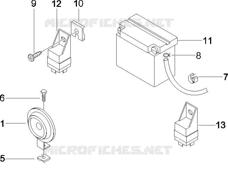 Relais - Batterie - Avertisseur sonore PIAGGIO PIAGGIO-SCOOTER 125 X8 2005  X8 Potenziato