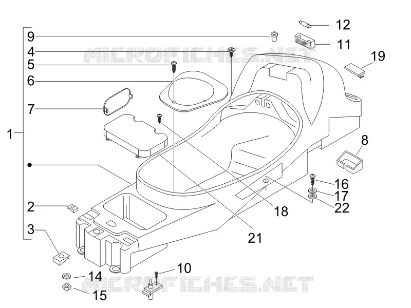 Logement casque - Dessous de selle PIAGGIO PIAGGIO-SCOOTER 125 X8 2005  X8 Potenziato
