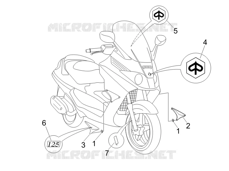 Monogrammes - Decorations PIAGGIO PIAGGIO-SCOOTER 125 X8 2006  X8 Premium Euro 2