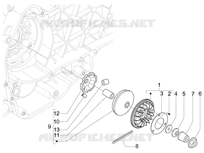 Poulie motrice PIAGGIO PIAGGIO-SCOOTER 125 X8 2006  X8 Premium Euro 2