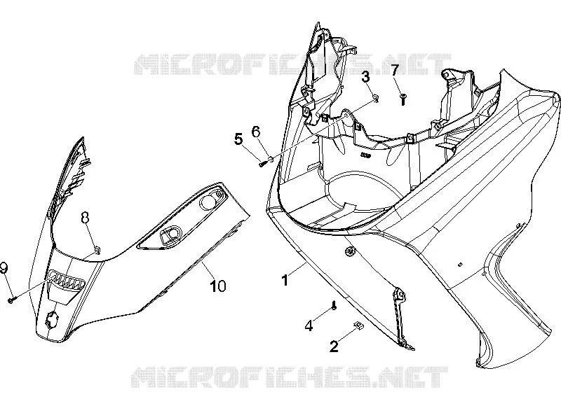 Tablier avant PIAGGIO PIAGGIO-SCOOTER 125 X8 2006  X8 Premium Euro 2