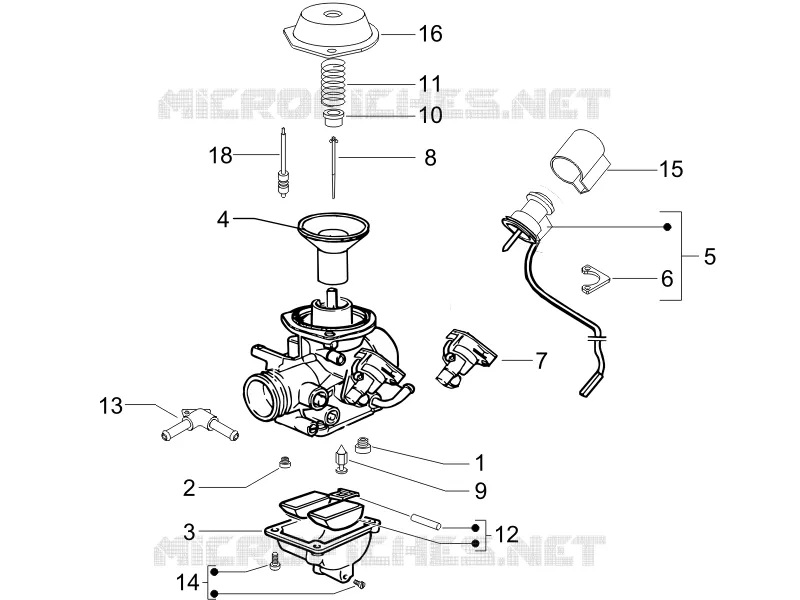 Composants de carburateur PIAGGIO PIAGGIO-SCOOTER 125 X8 2007  X8 Premium Euro 3