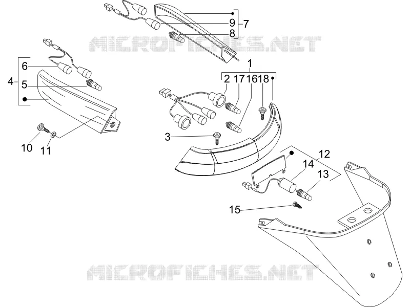 Eclairages arrière - Clignotants PIAGGIO PIAGGIO-SCOOTER 125 X8 2007  X8 Premium Euro 3
