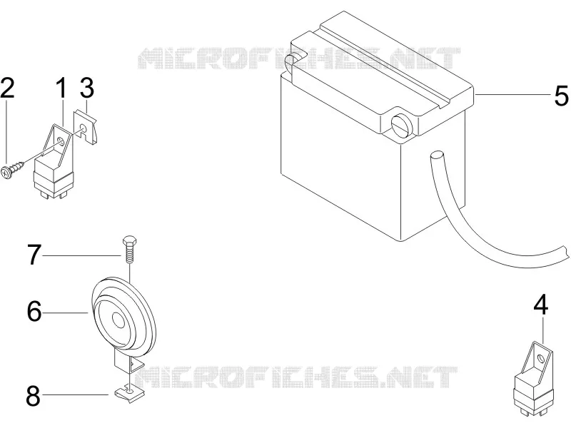 Relais - Batterie - Avertisseur sonore PIAGGIO PIAGGIO-SCOOTER 125 X8 2007  X8 Premium Euro 3