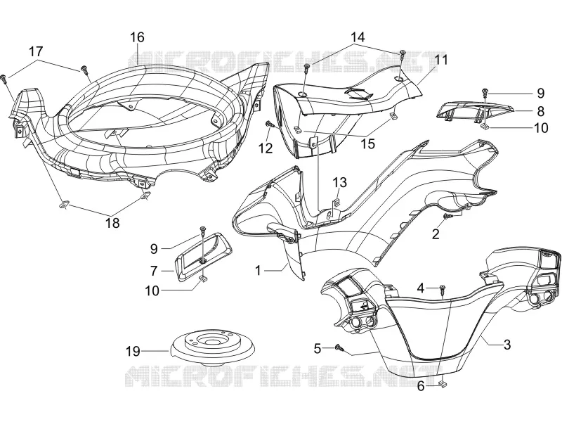 Couvertures guidon PIAGGIO PIAGGIO-SCOOTER 125 X8 2006  X8 Street Euro 2