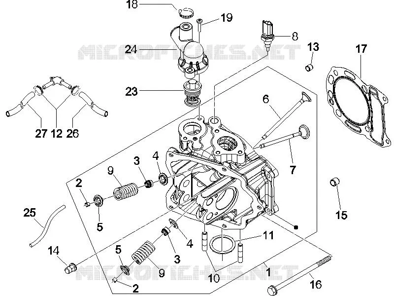 Ensemble culasse - Soupape PIAGGIO PIAGGIO-SCOOTER 125 X8 2007  X8 Street Euro 2