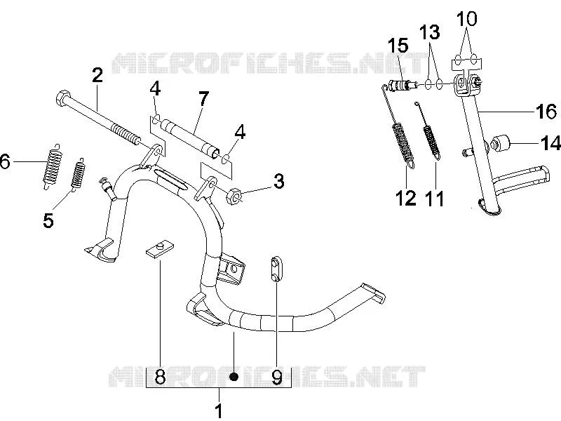 Béquille/s PIAGGIO PIAGGIO-SCOOTER 150 X8 2006  X8 Street Euro 2