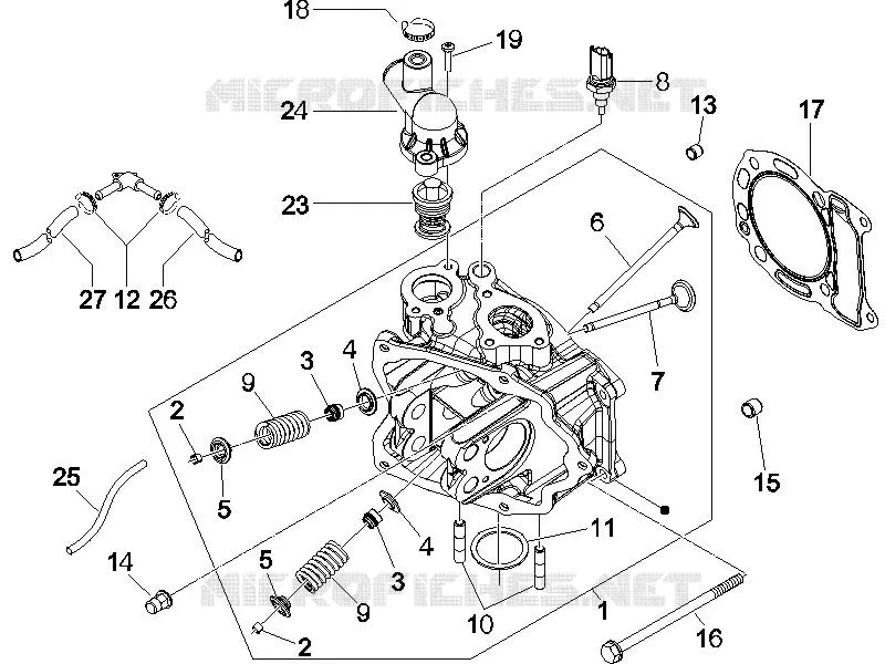 Ensemble culasse - Soupape PIAGGIO PIAGGIO-SCOOTER 150 X8 2007  X8 Street Euro 2