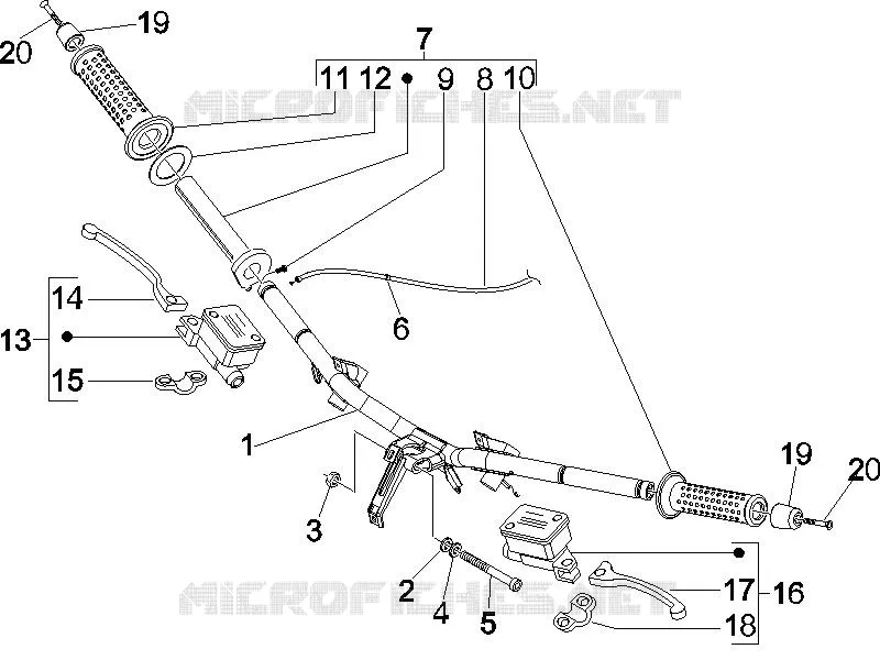 Guidon - Maître cylindre PIAGGIO PIAGGIO-SCOOTER 150 X8 2007  X8 Street Euro 2