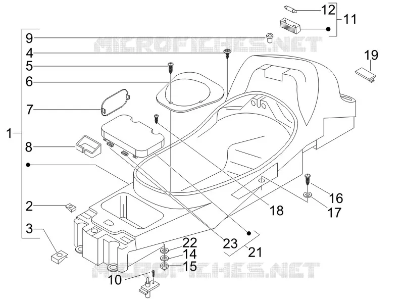Logement casque - Dessous de selle PIAGGIO PIAGGIO-SCOOTER 150 X8 2008  X8 Street Euro 2