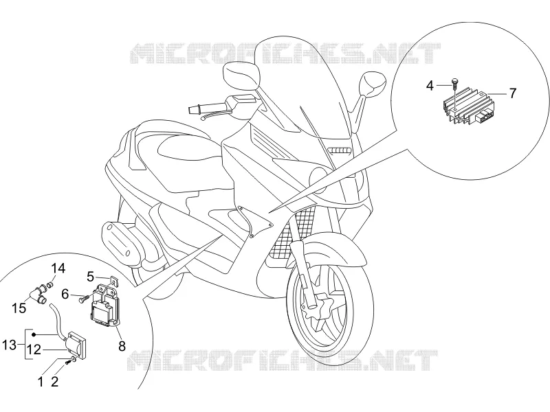 Régulateurs de tension - Centrales electroniques - Bobine H.T. PIAGGIO PIAGGIO-SCOOTER 150 X8 2008  X8 Street Euro 2