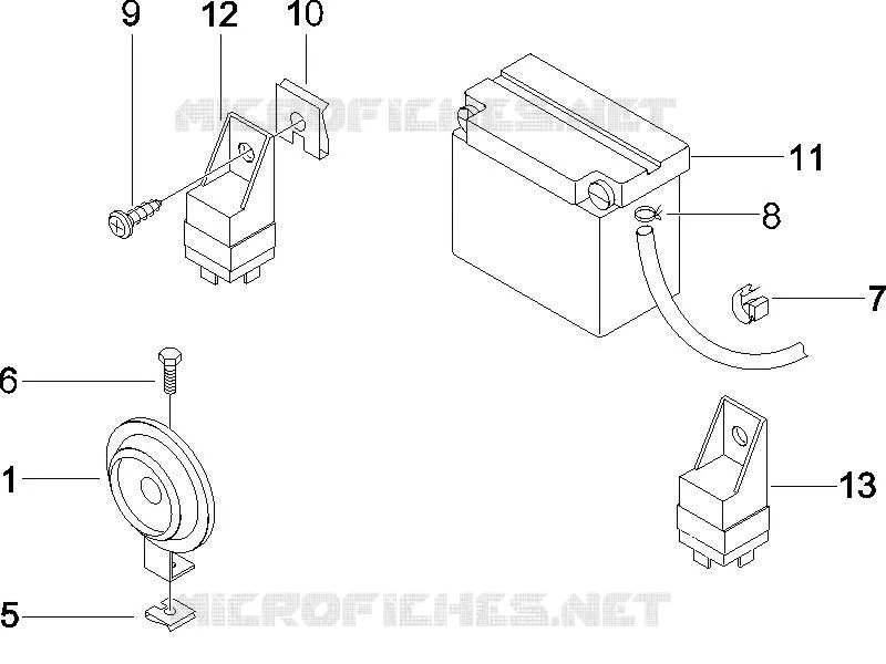 Relais - Batterie - Avertisseur sonore PIAGGIO PIAGGIO-SCOOTER 150 X8 2008  X8 Street Euro 2