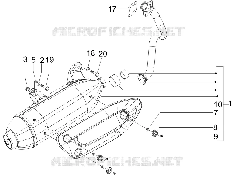 Silencieux PIAGGIO PIAGGIO-SCOOTER 150 X8 2006  X8 Street Euro 2