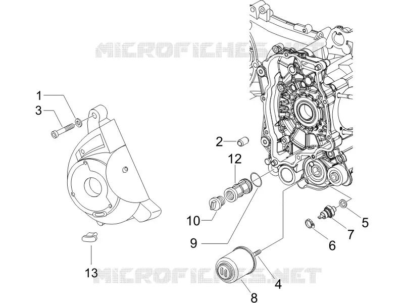 Couvercle volant magnetique - Filtre à huile PIAGGIO PIAGGIO-SCOOTER 200 X8 2005  X8