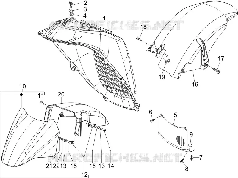 Logement roue - Garde boue PIAGGIO PIAGGIO-SCOOTER 250 X8 2005  X8 ie
