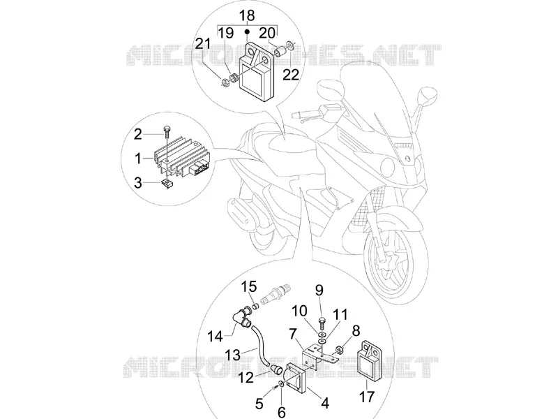 Régulateurs de tension - Centrales electroniques - Bobine H.T. PIAGGIO PIAGGIO-SCOOTER 250 X8 2008  X8 ie