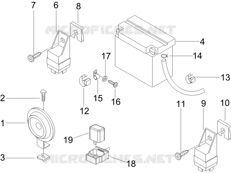 Relais - Batterie - Avertisseur sonore PIAGGIO PIAGGIO-SCOOTER 250 X8 2007  X8 ie