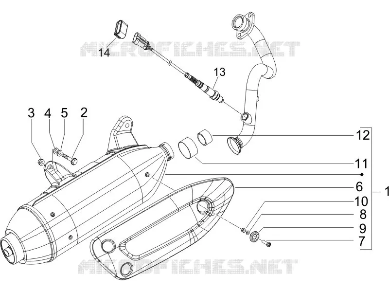 Silencieux PIAGGIO PIAGGIO-SCOOTER 250 X8 2005  X8 ie
