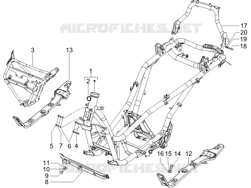Châssis/coque PIAGGIO PIAGGIO-SCOOTER 250 X8 2005  X8 ie