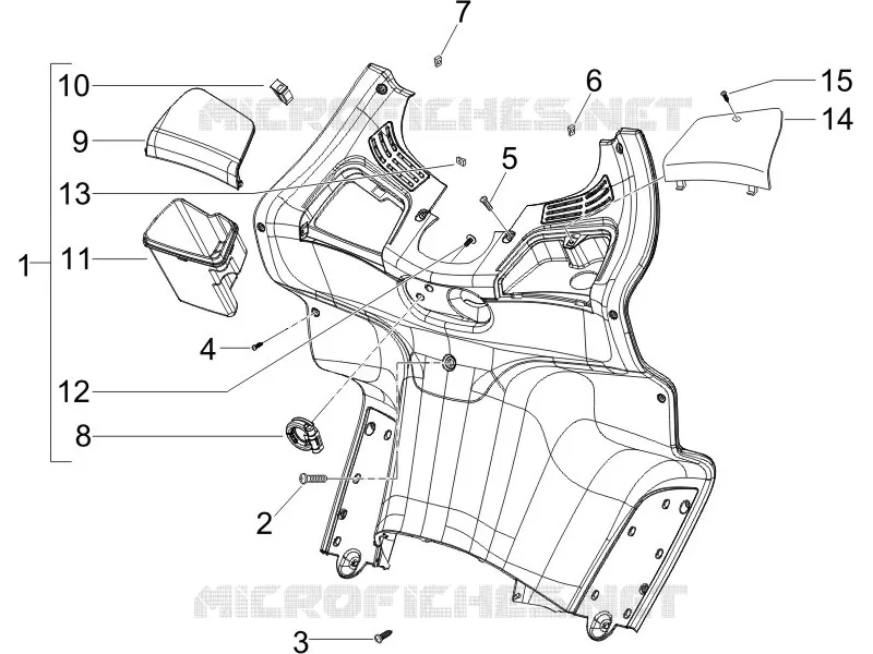 Coffre avant - Contre-tablier PIAGGIO PIAGGIO-SCOOTER 250 X8 2007  X8 ie