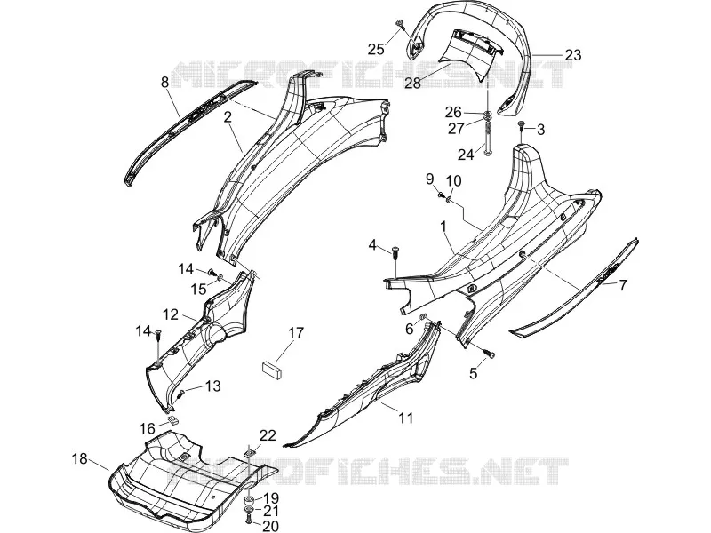 Couvertures laterales - Spoiler PIAGGIO PIAGGIO-SCOOTER 250 X8 2007  X8 ie