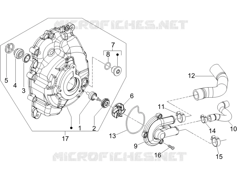 Pompe à eau PIAGGIO PIAGGIO-SCOOTER 250 X8 2008  X8 ie