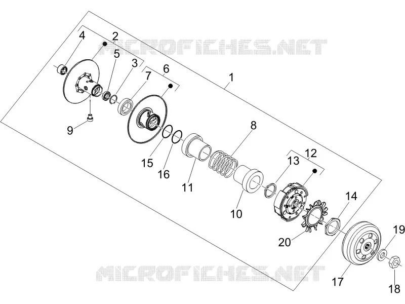 Poulie entrainee PIAGGIO PIAGGIO-SCOOTER 250 X8 2008  X8 ie