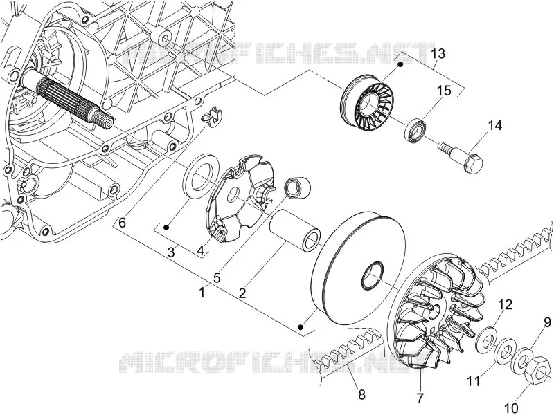 Poulie motrice PIAGGIO PIAGGIO-SCOOTER 250 X8 2008  X8 ie