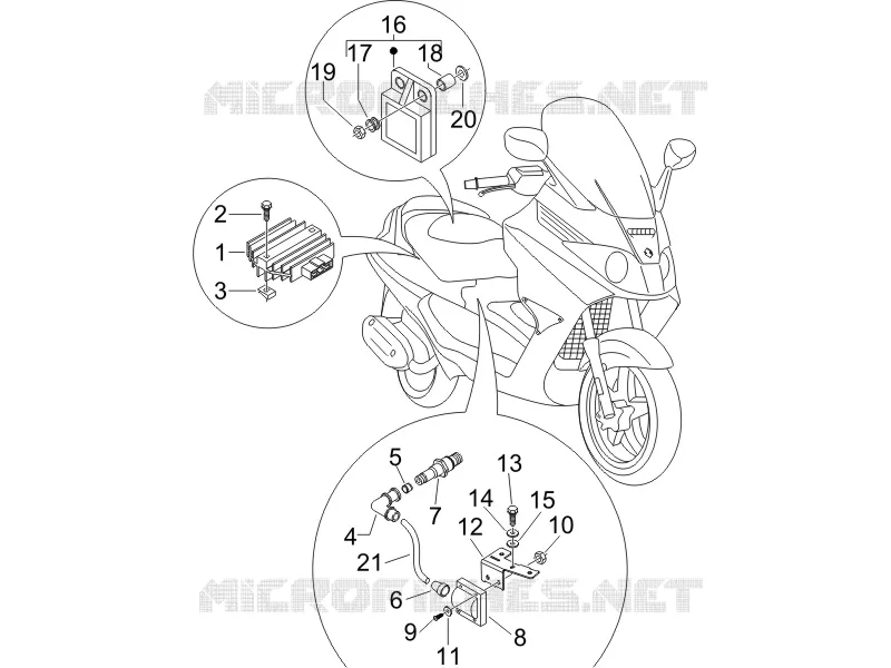 Régulateurs de tension - Centrales electroniques - Bobine H.T. PIAGGIO PIAGGIO-SCOOTER 250 X8 2006  X8 ie