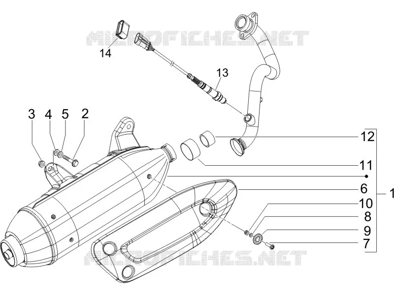 Silencieux PIAGGIO PIAGGIO-SCOOTER 250 X8 2005  X8 ie
