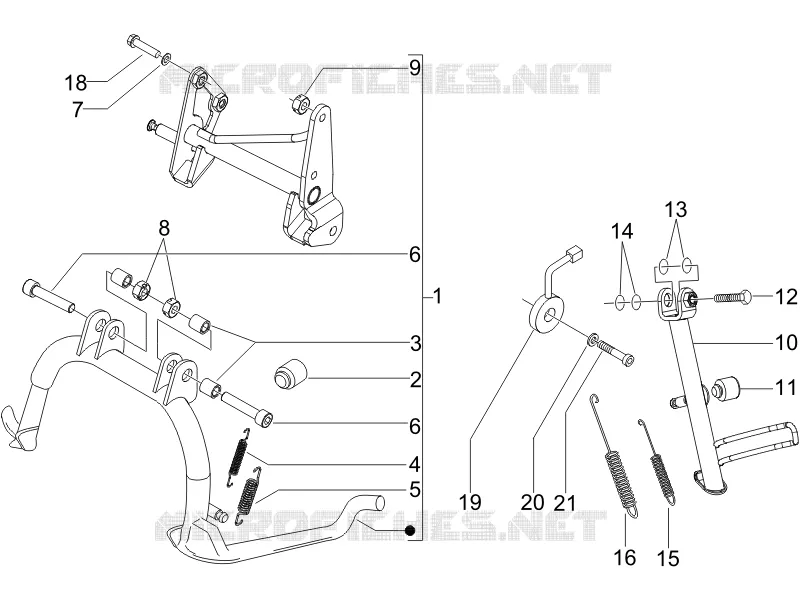 Béquille/s PIAGGIO PIAGGIO-SCOOTER 400 X8 2008  X8 ie (Euro 3)
