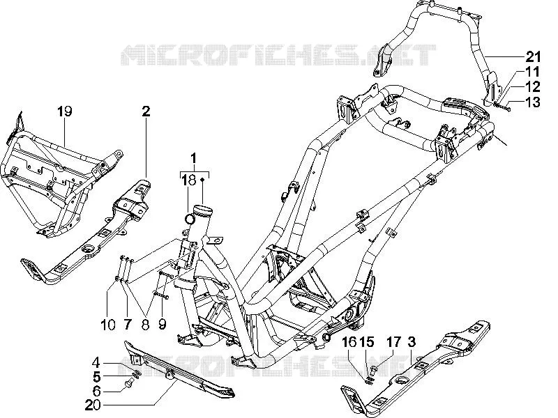 Châssis/coque PIAGGIO PIAGGIO-SCOOTER 400 X8 2007  X8 ie (Euro 3)