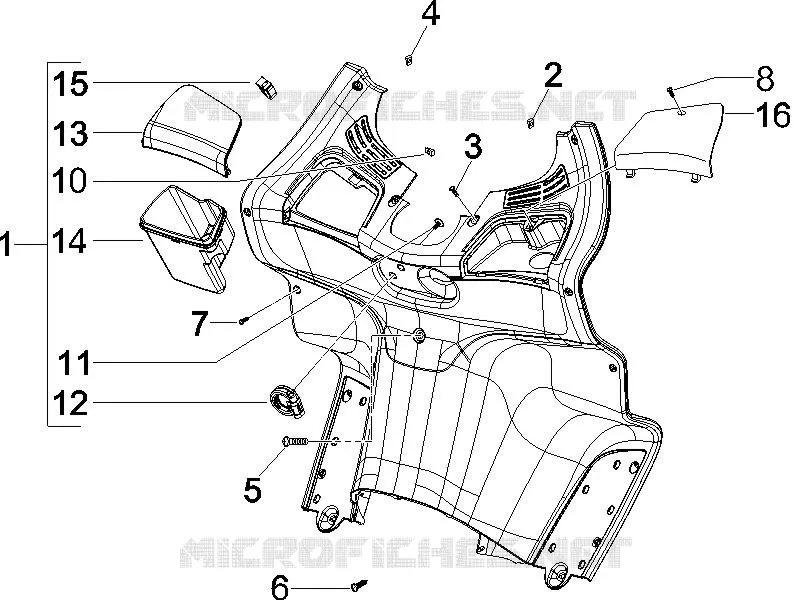 Coffre avant - Contre-tablier PIAGGIO PIAGGIO-SCOOTER 400 X8 2007  X8 ie (Euro 3)