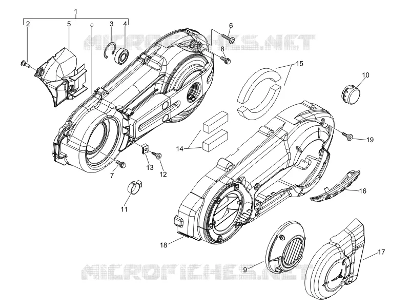 Couvercle carter - Refoidissement carter PIAGGIO PIAGGIO-SCOOTER 400 X8 2008  X8 ie (Euro 3)