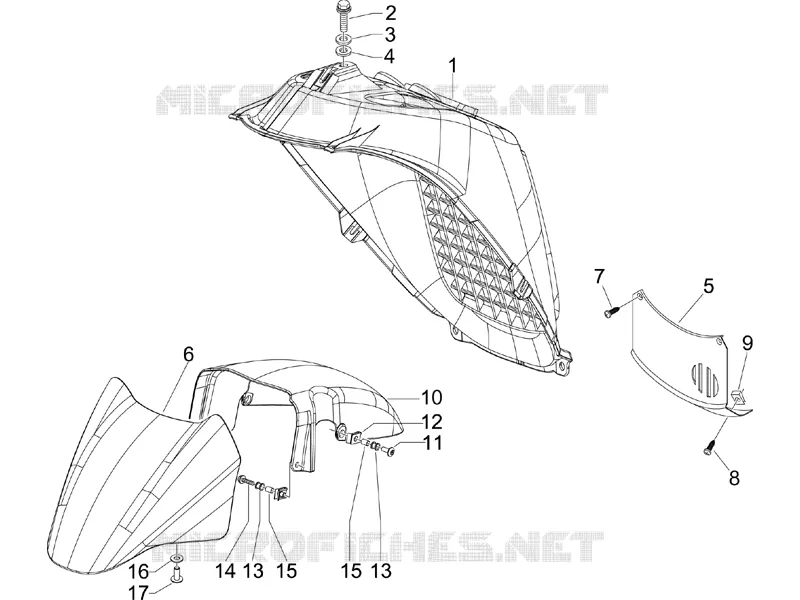 Logement roue - Garde boue PIAGGIO PIAGGIO-SCOOTER 400 X8 2008  X8 ie (Euro 3)