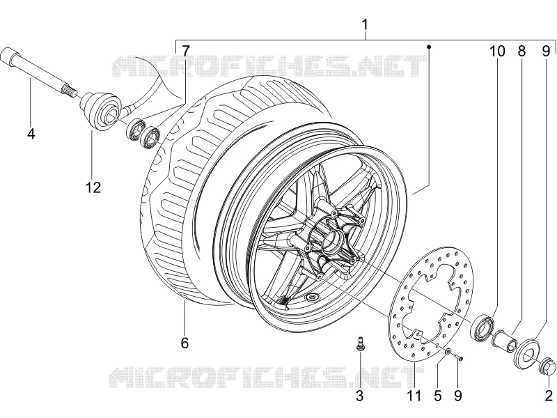 Roue avant PIAGGIO PIAGGIO-SCOOTER 400 X8 2006  X8 ie (Euro 3)