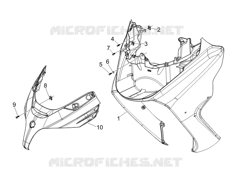Tablier avant PIAGGIO PIAGGIO-SCOOTER 400 X8 2008  X8 ie (Euro 3)