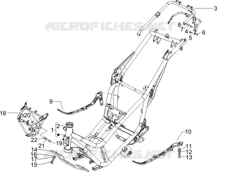 Châssis/coque PIAGGIO PIAGGIO-SCOOTER 400 X9 2008  X8 ie Euro 3