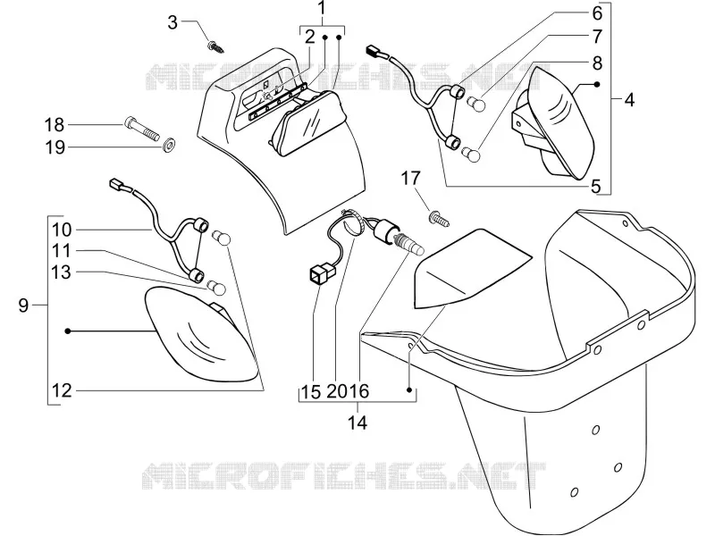 Eclairages arrière - Clignotants PIAGGIO PIAGGIO-SCOOTER 125 X9 2007  X9 Evolution Euro 3