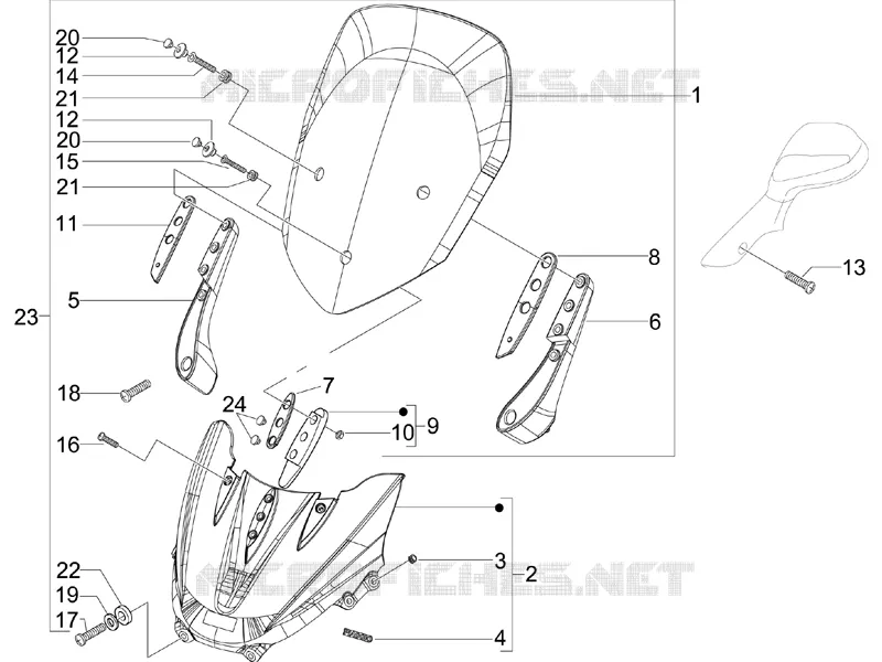 Pare-brise - Glaces PIAGGIO PIAGGIO-SCOOTER 125 X9 2007  X9 Evolution Euro 3