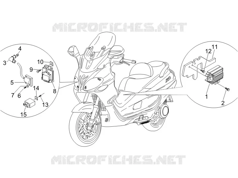 Régulateurs de tension - Centrales electroniques - Bobine H.T. PIAGGIO PIAGGIO-SCOOTER 400 X9 2008  X8 ie Euro 3
