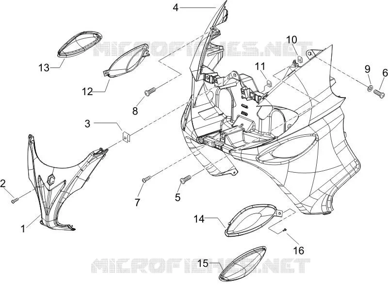 Tablier avant PIAGGIO PIAGGIO-SCOOTER 400 X9 2008  X8 ie Euro 3