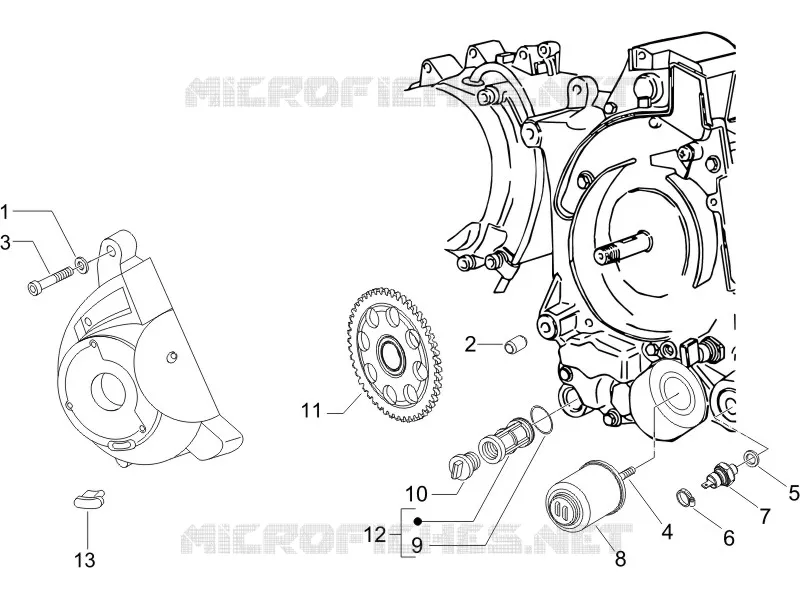 Couvercle volant magnetique - Filtre à huile PIAGGIO PIAGGIO-SCOOTER 125 X9 2006  X9 Evolution Potenziato