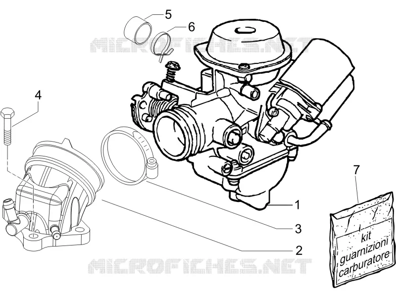 Carburateur complet - Raccord d'admission PIAGGIO PIAGGIO-SCOOTER 125 X9 2005  X9 Evolution powered