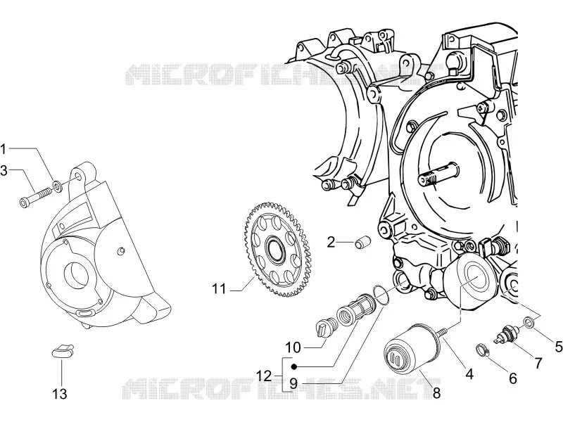 Couvercle volant magnetique - Filtre à huile PIAGGIO PIAGGIO-SCOOTER 125 X9 2005  X9 Evolution powered