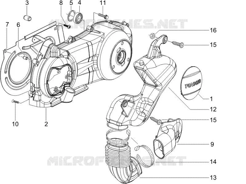 Couvercle carter - Refoidissement carter PIAGGIO PIAGGIO-SCOOTER 250 X9 2006  X9 Evolution